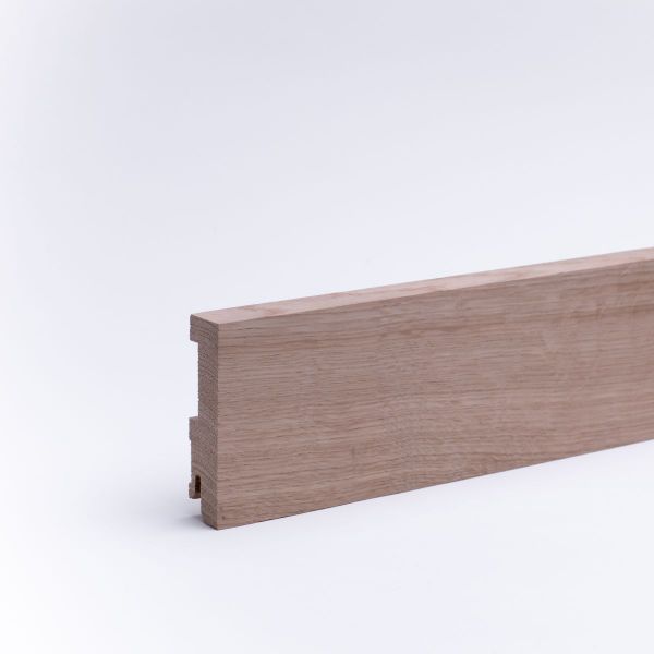 Battiscopa in legno massello con bordo squadrato rovere grezzo 80mm