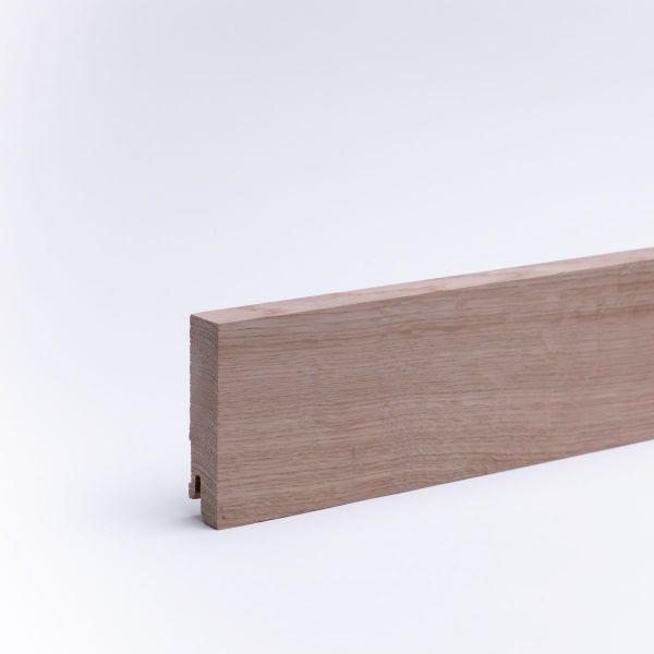 Zócalo de madera maciza 80x16mm cuadrado - roble crudo