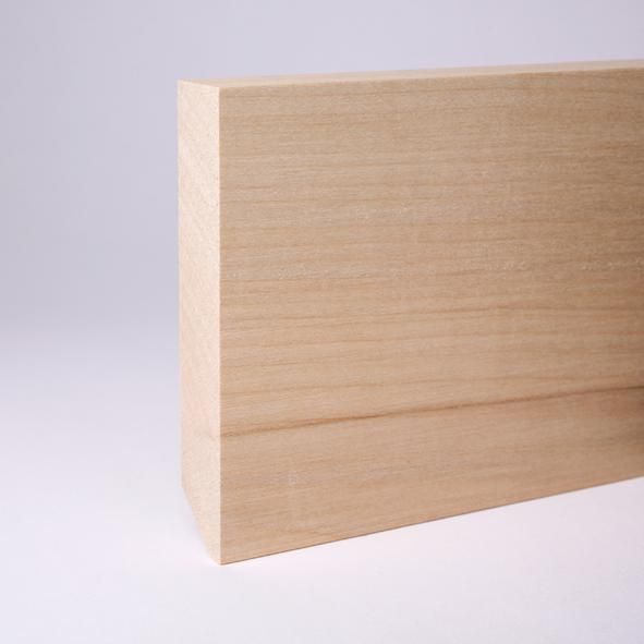 Plinthe en bois véritable carré 100 mm érable naturel