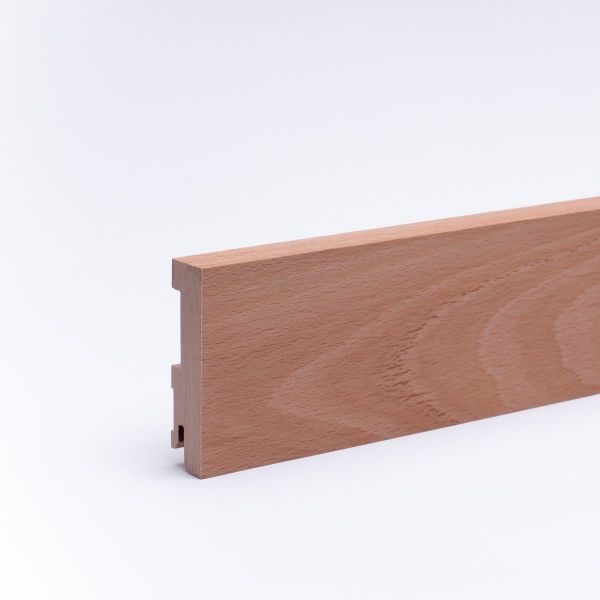 Plinthe en bois véritable carré 80 mm hêtre huilé