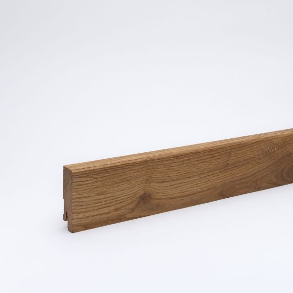 Battiscopa in legno massello 60x16mm bordo d&#039;attacco smussato - rovere oliato