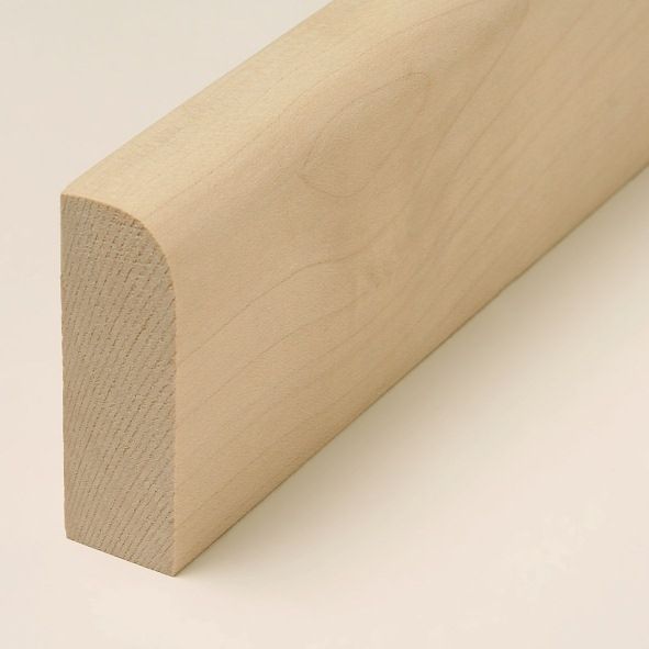 Plinthe en bois véritable avec arrondi bord avant 60 mm érable naturel