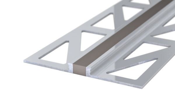 Perfil para juntas de dilatación de aluminio - Junta de EPDM - para revestimientos de 3mm - Gris 2,5