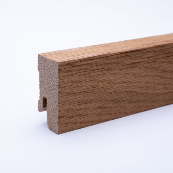 Rodapié de madera maciza cuadrangular 60 mm, roble aceitado