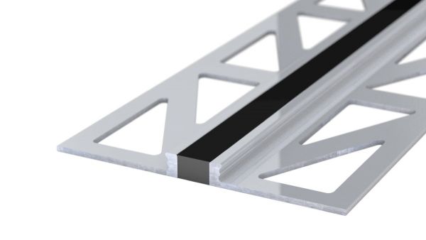 Profilé aluminium pour joint de dilatation - joint EPDM - pour revêtement 3mm - noir 2,5m