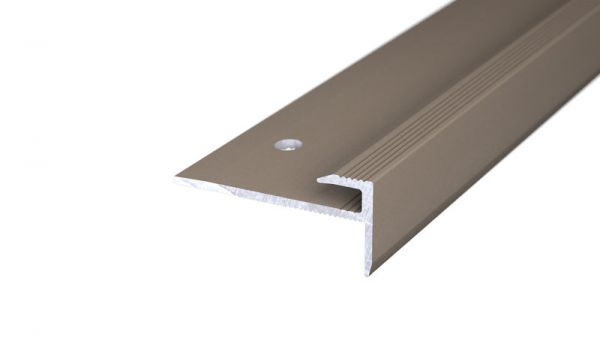 Aluminium-Treppenkantenprofil - gelocht. Für Beläge 2,5 - 3 mm.