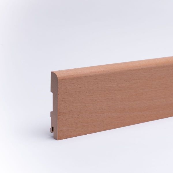 Plinthe en bois véritable avec arrondi bord avant 120mm hêtre huilé