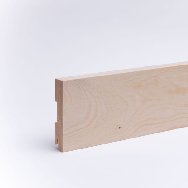 Plinthe en bois véritable carré 100 mm pin laqué