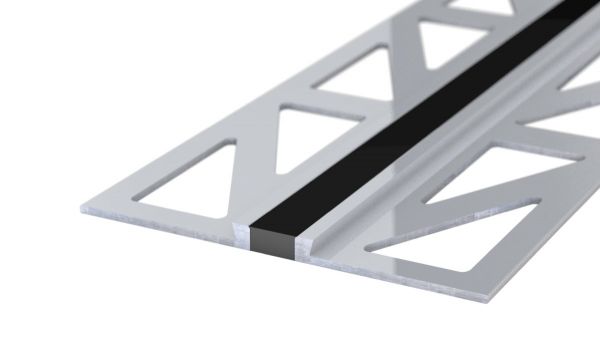 Profilé aluminium pour joint de dilatation - joint EPDM - pour revêtement 2mm - noir 3m