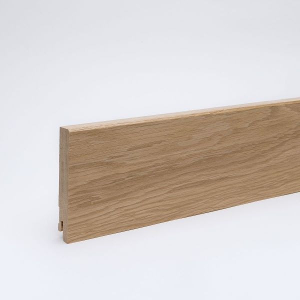 Zócalo de madera maciza 100x16mm borde de ataque biselado - roble aceitado