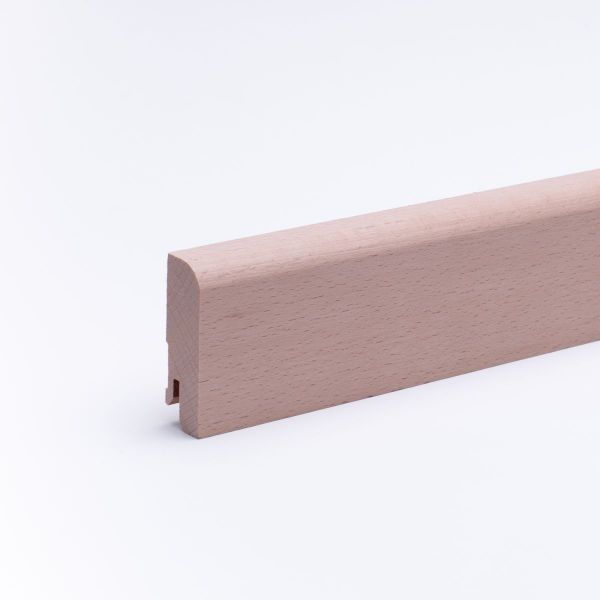 solid wood skirting 60mm with rounded front edge untreated beech