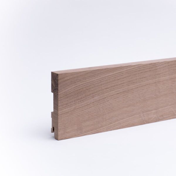 Battiscopa in legno massello con bordo squadrato rovere grezzo 120 mm