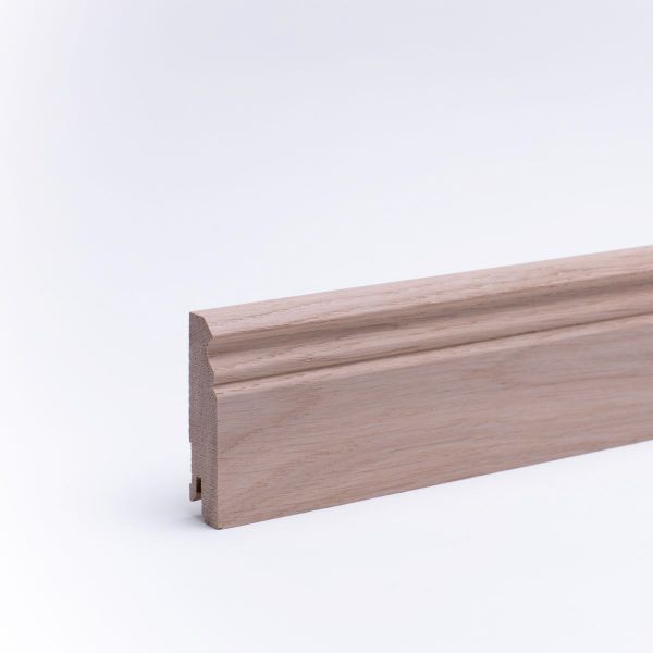 Battiscopa in legno massello 80x16mm Profilo berlinese - rovere grezzo