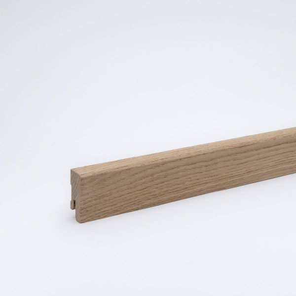 Massivholz-Sockelleiste 40mm gefaste Vorderkante - Eiche gebürstet roh