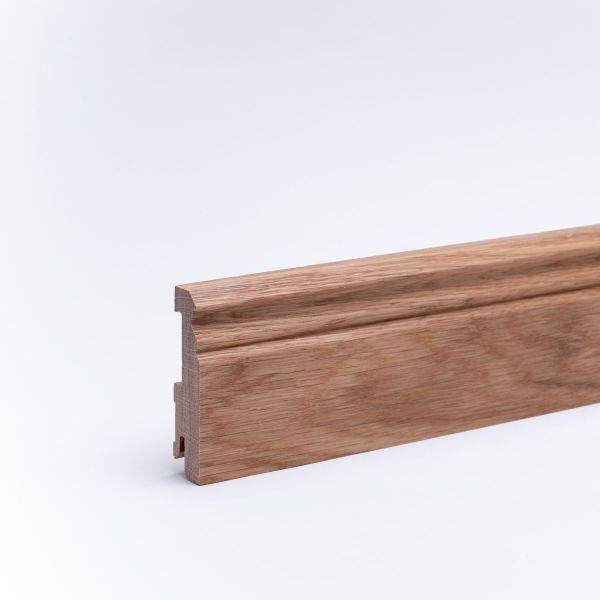 Battiscopa in legno massello con profilo Berlin rovere oliato 80mm