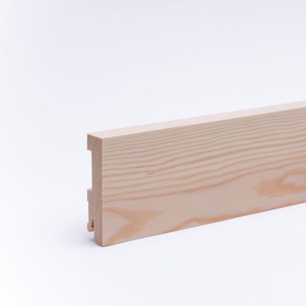 Massivholz-Sockelleiste Vierkant 90mm - Kiefer lackiert