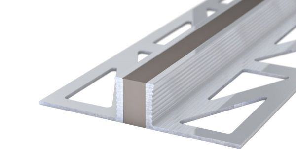 Profilé aluminium pour joint de dilatation - joint EPDM - pour revêtement 10mm - Gris 2,5m