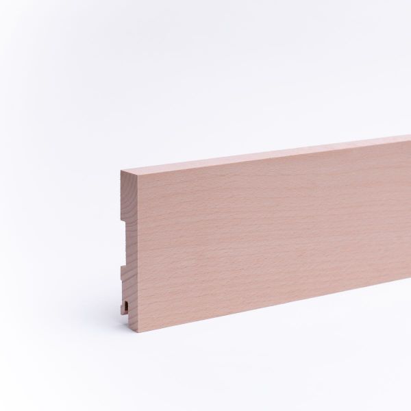 Plinthe en bois véritable carré 120mm hêtre laqué