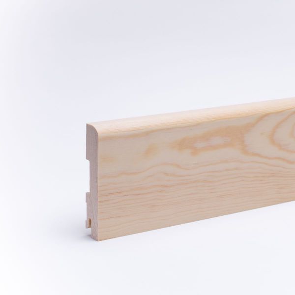 Plinthe en bois véritable avec arrondi bord avant 100mm pin huilé