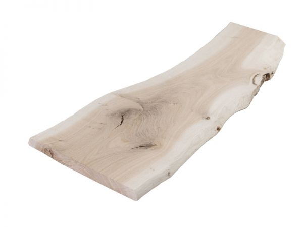Griglia per alberi, tavola di quercia massiccia con bordo d&#039;albero - 150 x 25-30 cm, superficie non