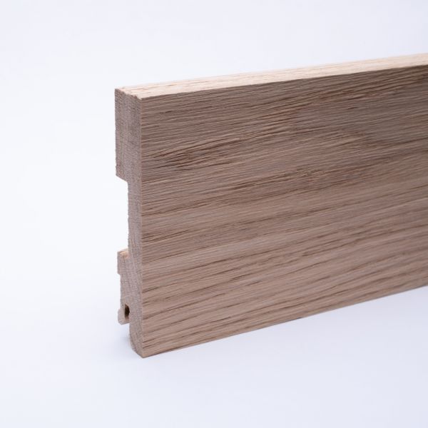 Rodapié de madera maciza cuadrangular 100 mm, roble crudo