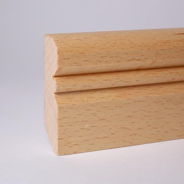 Battiscopa in legno massello con profilo altreno faggio oliato 80mm