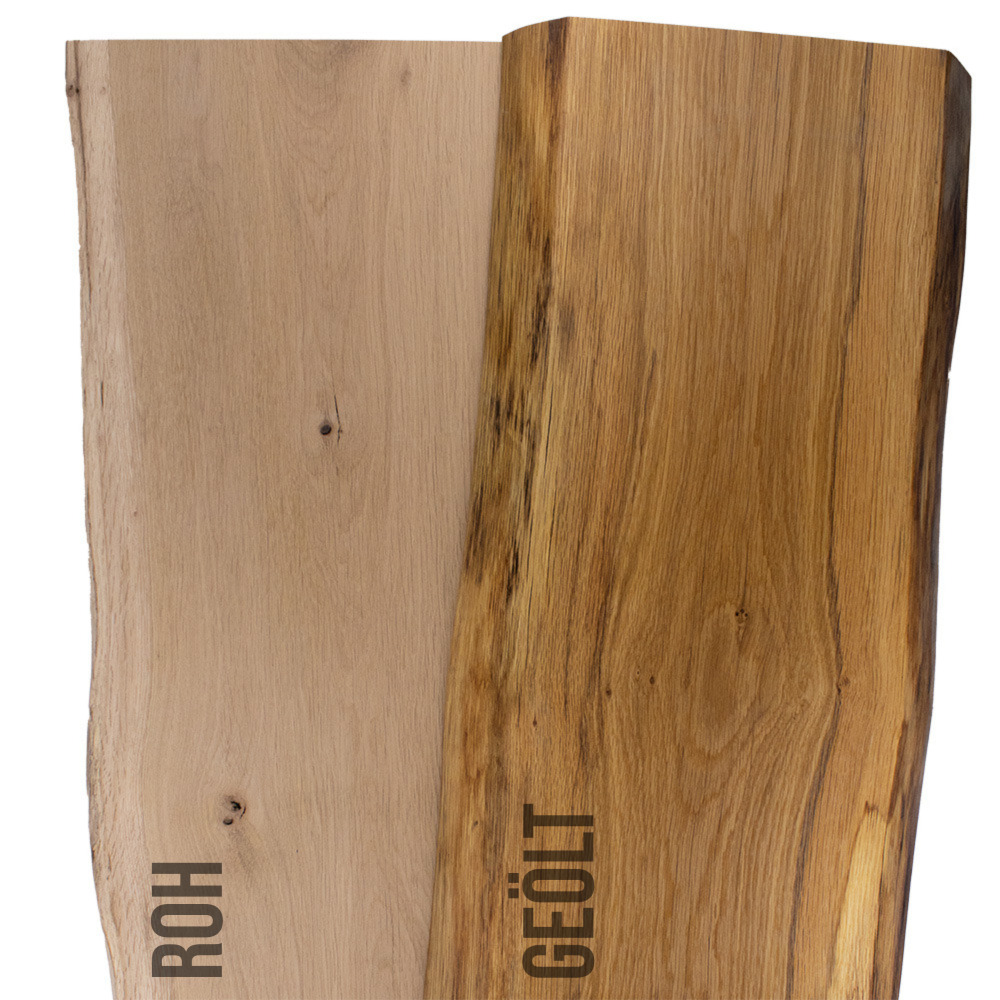 Rodaja de roble de 25 mm de madera maciza con borde de árbol - 25-30 cm, Roble macizo de 25 mm aprox.