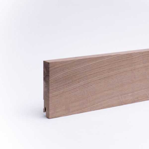 Massivholz-Sockelleiste 120x16mm Vierkant - Eiche roh