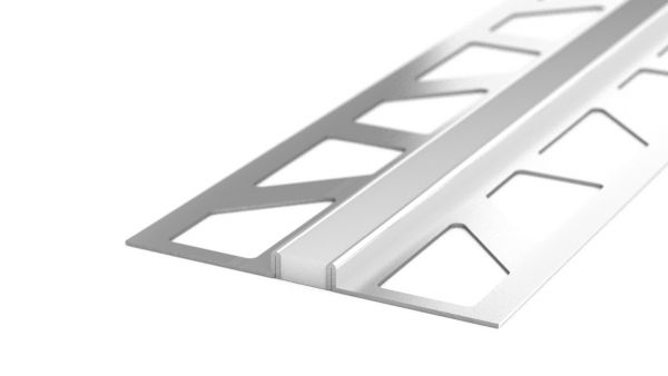 Junta de dilatación de acero inoxidable - junta de silicona - para revestimientos de 3mm - gris plat