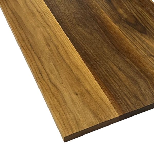 Massivholzplatte 22mm Arbeitsplatte Tischplatte Nussbaum - durchgehende Lamellen