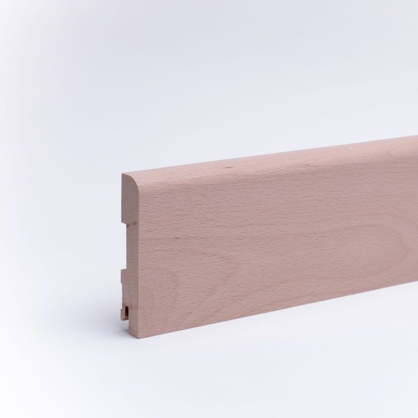 solid wood skirting 100mm with rounded front edge untreated beech