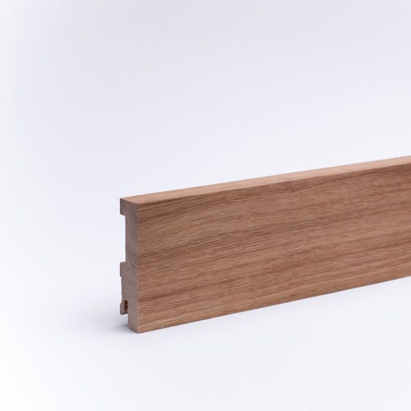 Plinthe en bois véritable carré 80 mm chêne huilé